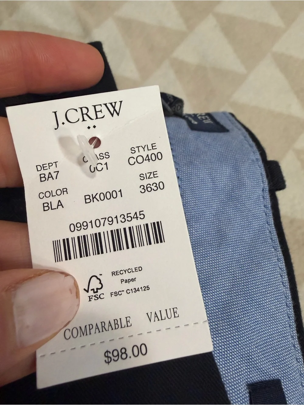 J crew black Straight-fit original chino pant